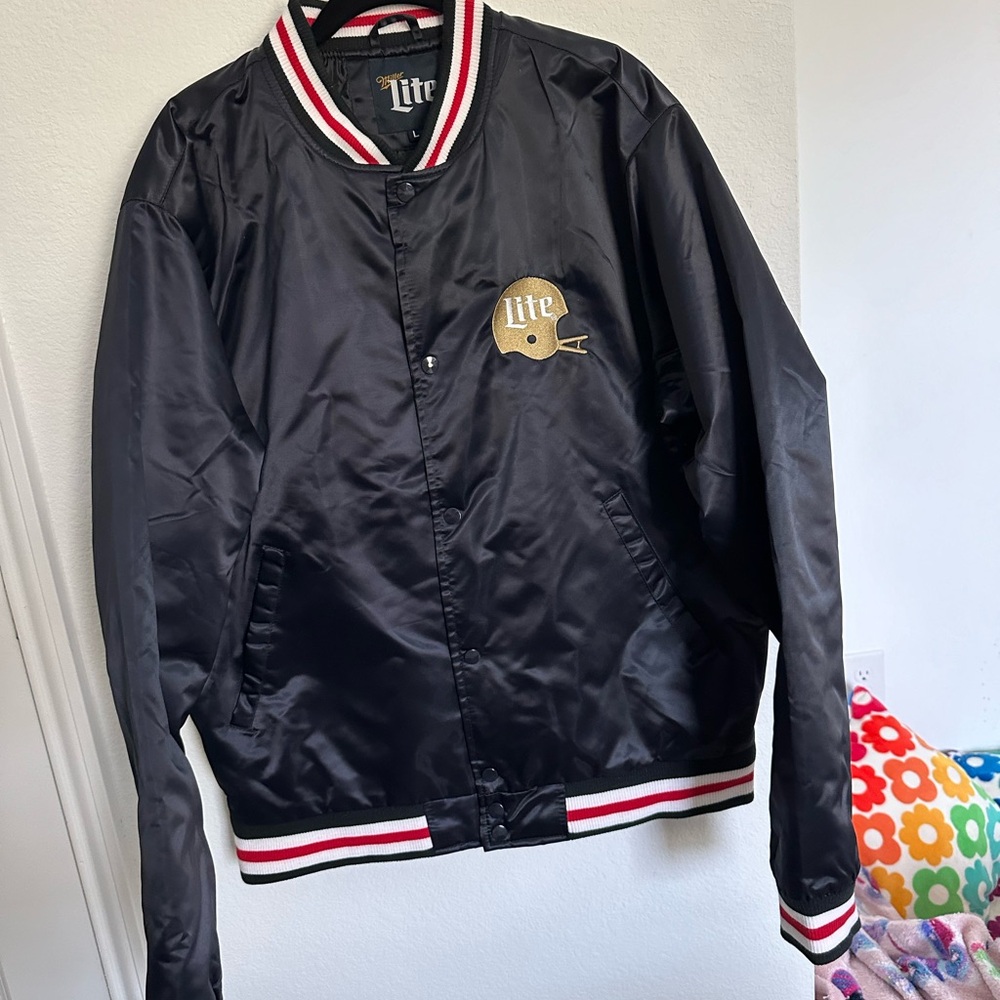 Rare Miller Lite Varsity Bomber Jacket
